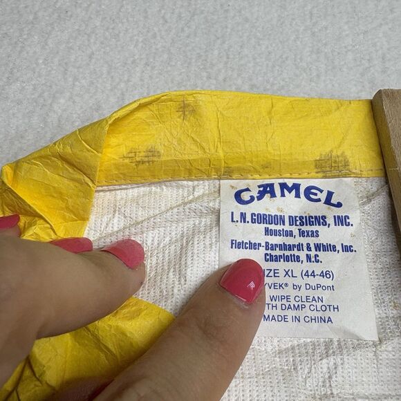 VTG 1992 JOE CAMEL Cigarettes Yellow Windbreaker Jacket Coat Size XL 90s - Picture 9 of 9